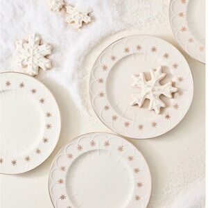 Set of 3 Anthropologie dessert plate Christmas